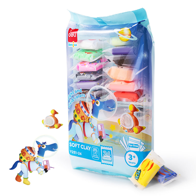 PLASTILINA SOFT CLAY 24 CULORI 144G DELI PLASTILINA SOFT CLAY 24 CULORI 144G DELI